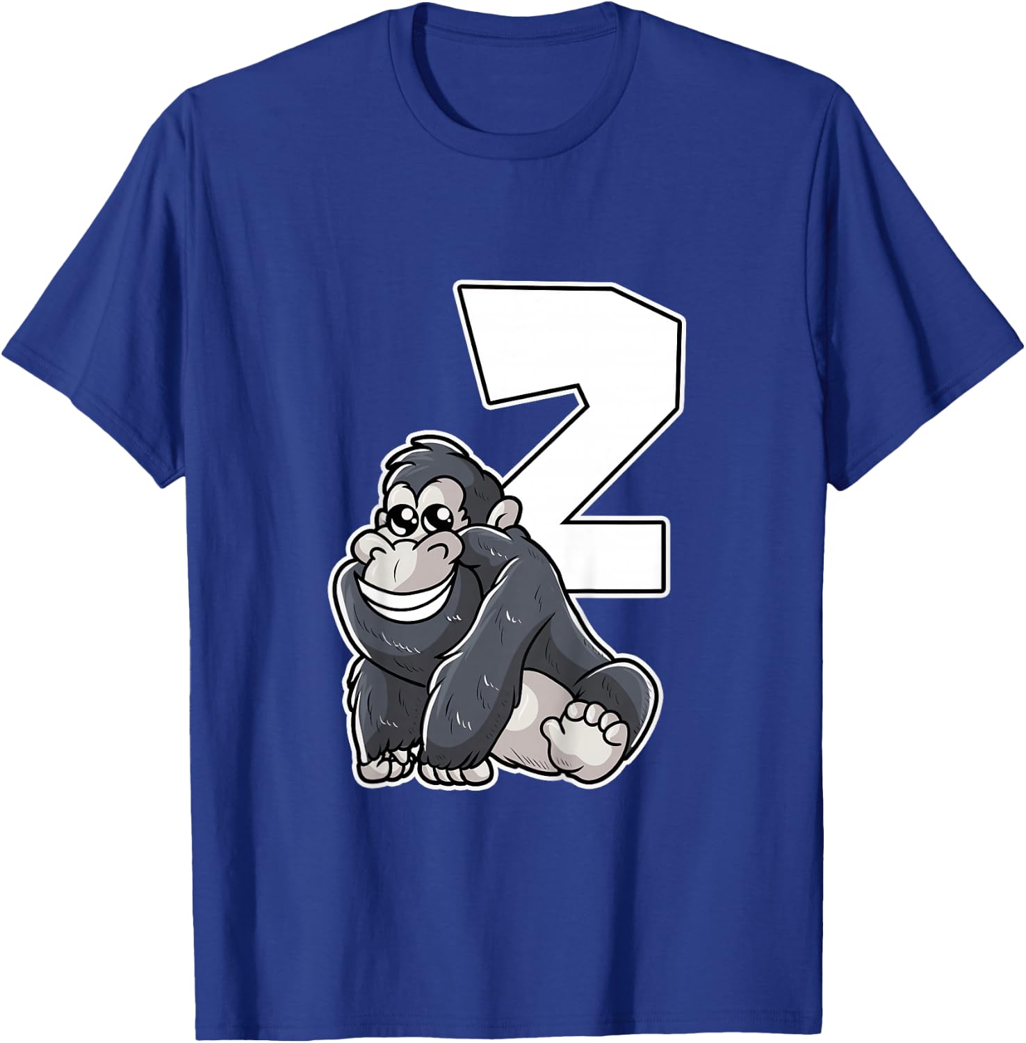 2nd Birthday Monkey 2 Year Old Gorilla T-Shirt - T-Shirt | Royal