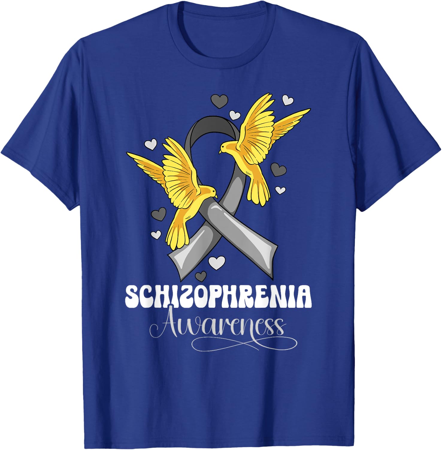 Schizophrenia Awareness - Kids' Black Modern Letter Print Short Sleeve T-Shirt - T-Shirt | Royal