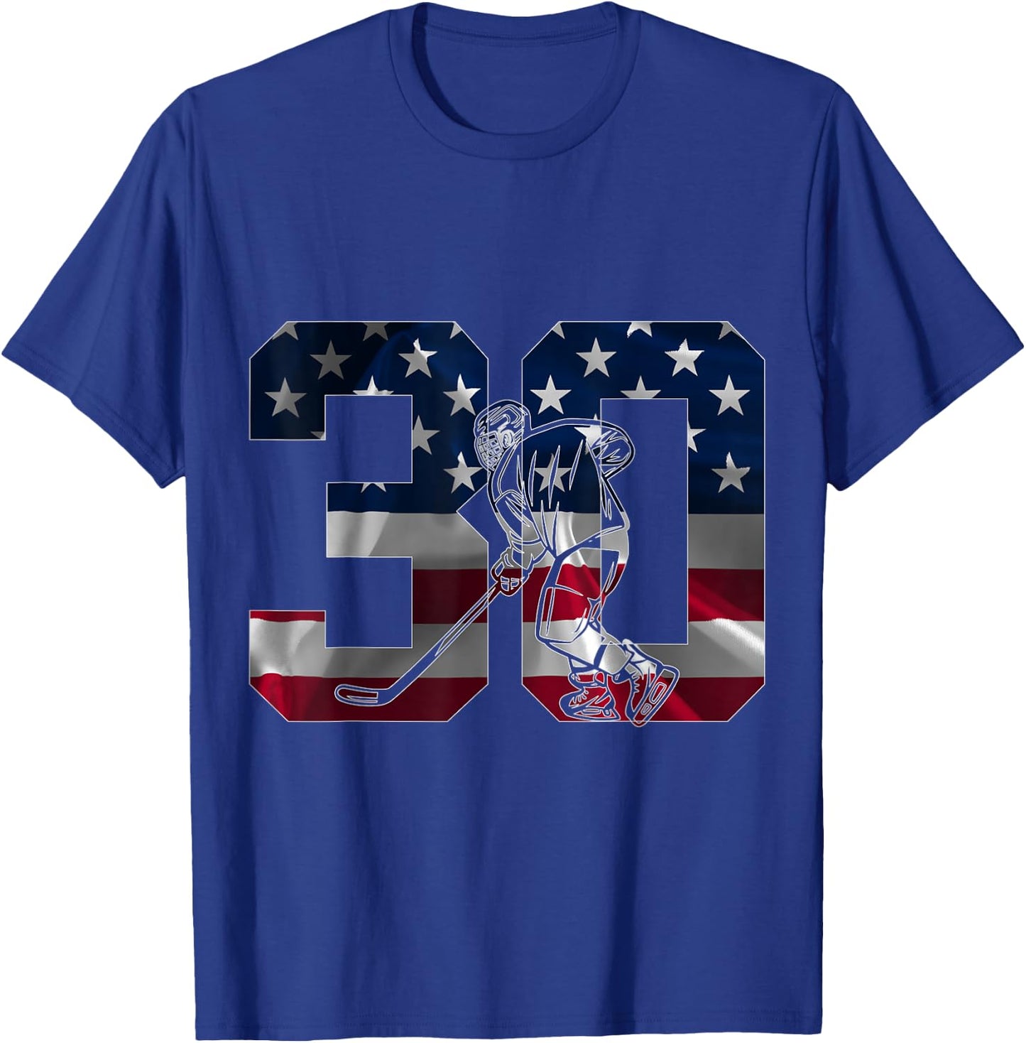 Numéro 30 Ans Hockey 30. Anniversaire T-Shirt - T-Shirt | Royal