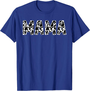 Cool Mama Cow Print Black White Animal Cow Lover T-Shirt - T-Shirt | Royal