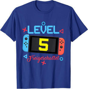 Kinder 5th Birthday Gifts Boy Girl Level 5 Freigeschaltet 2018 Gift T-Shirt - T-Shirt | Royal