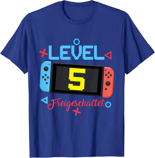 Kinder 5th Birthday Gifts Boy Girl Level 5 Freigeschaltet 2018 Gift T-Shirt - T-Shirt | Royal