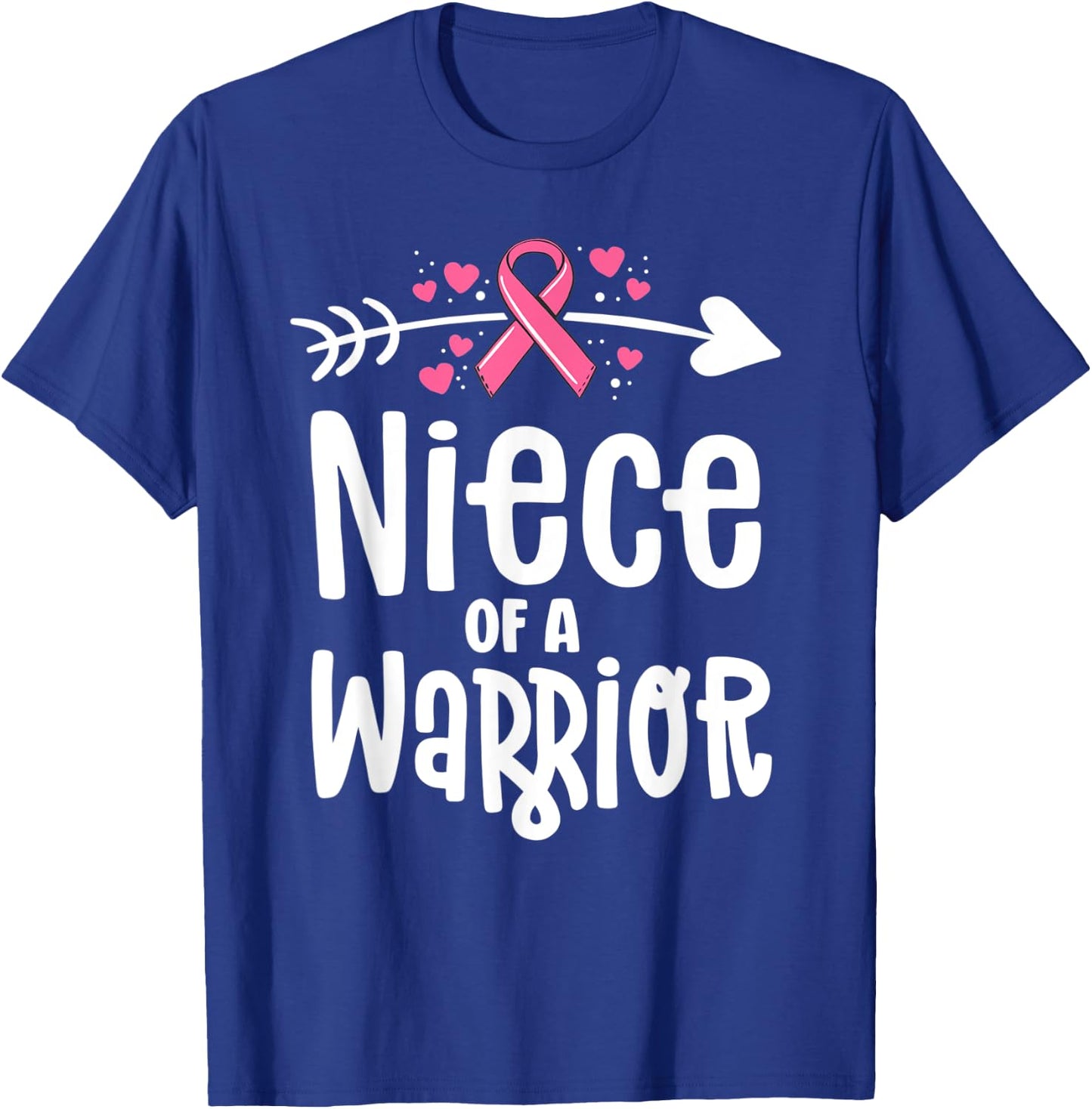 Niece Of A Warrior Family Breast Cancer Shirts Pink Ribbon T-Shirt - T-Shirt | Royal