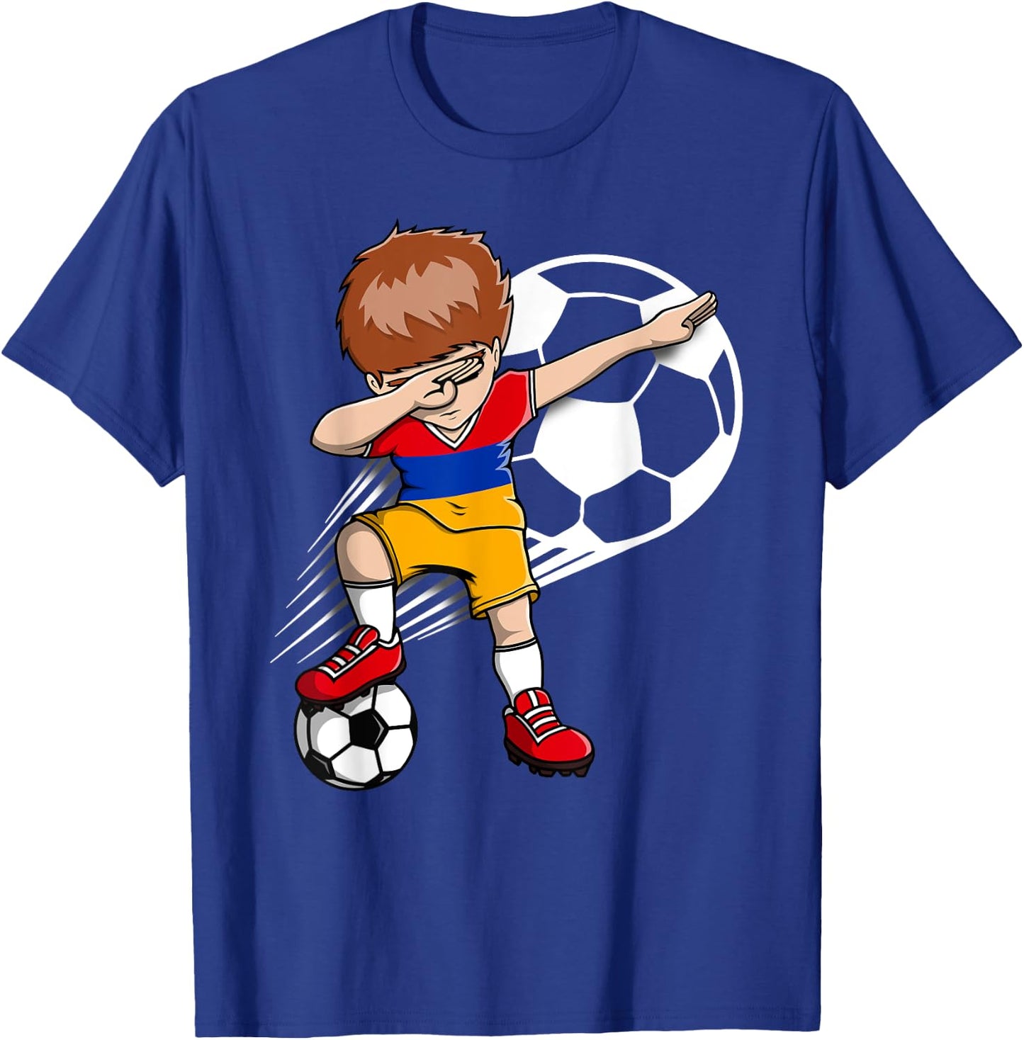 Dabbing Soccer Boy - Armenia Jersey Armenian Football Fans T-Shirt - T-Shirt | Royal