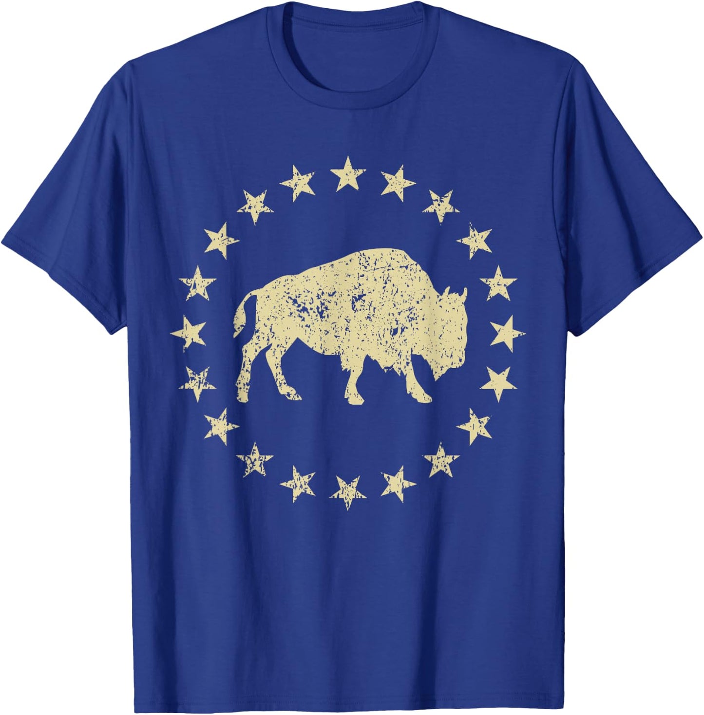Buffalo Graphic Bison And Stars I Buffalo T-Shirt - T-Shirt | Royal