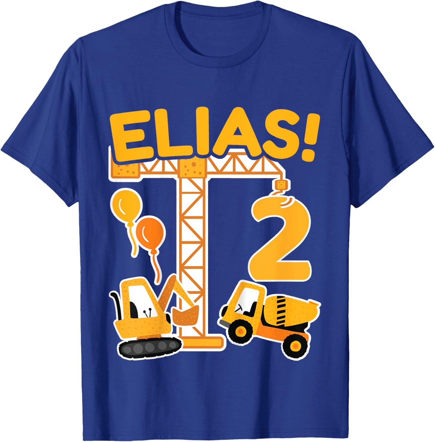 Kinder 2. Geburtstag Vorname Elias Bagger Deko Geschenk Jungen T-Shirt - T-Shirt | Royal