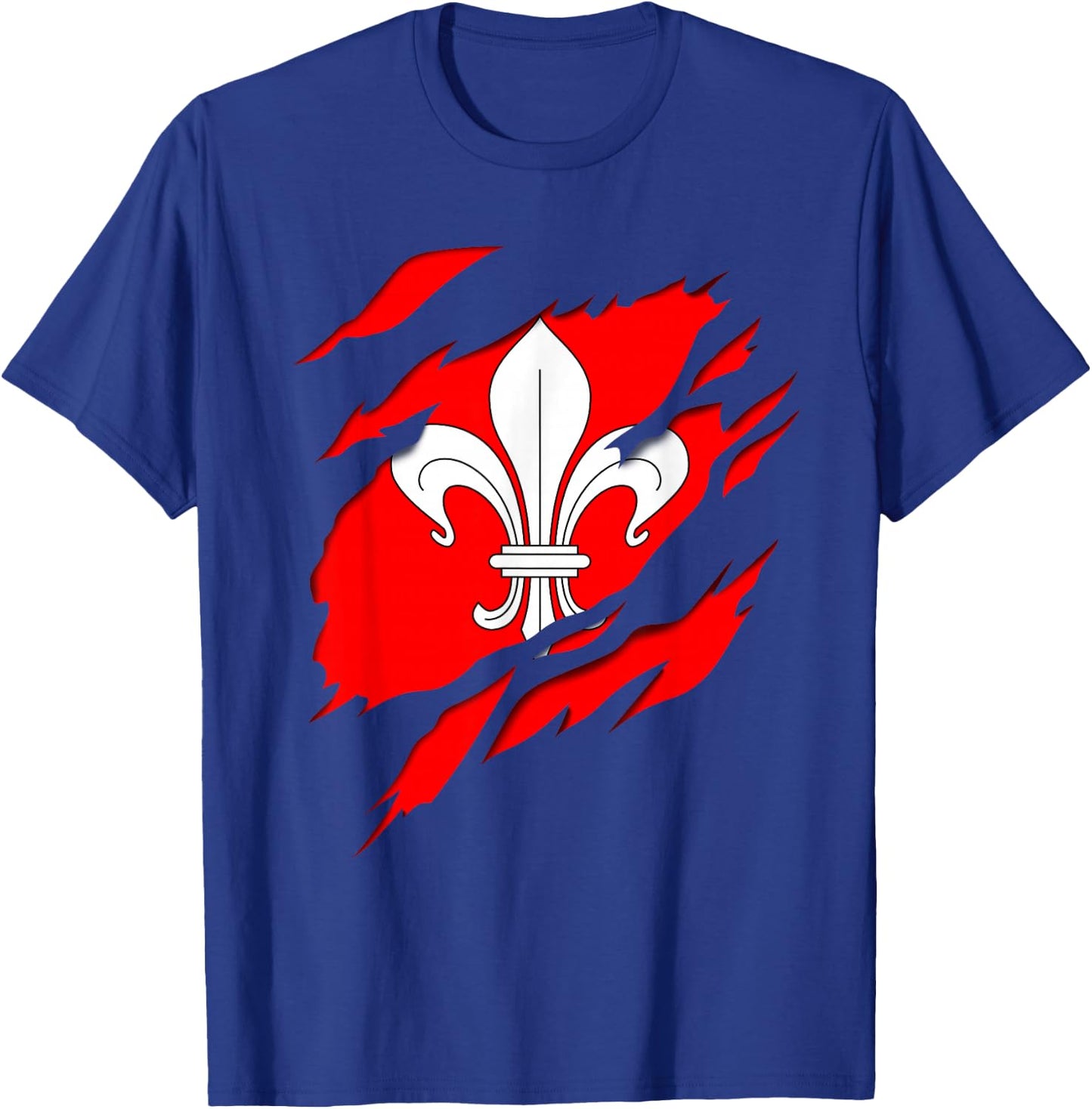Flag Lille Coat of Arms torn with 3D effect. France T-Shirt - T-Shirt | Royal