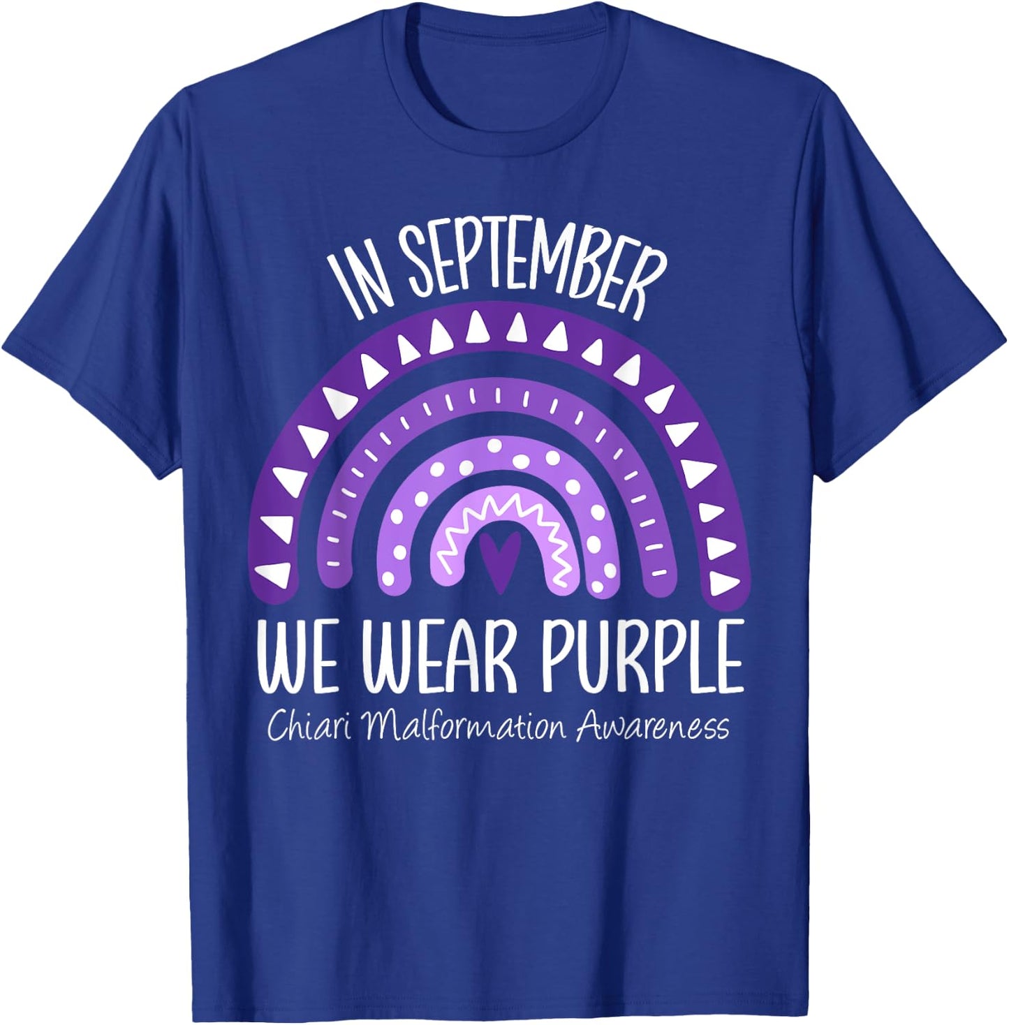 Rainbow September Wear Purple Chiari Malformation Awareness T-Shirt - T-Shirt | Royal