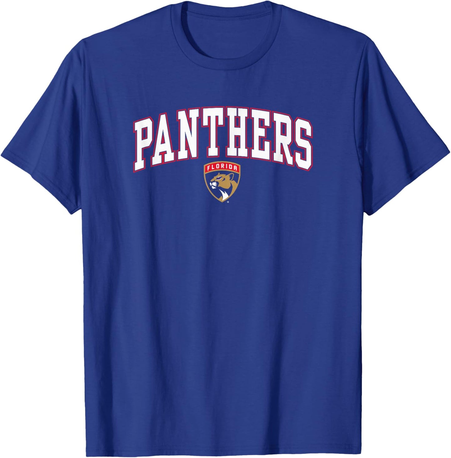 Florida Panthers Arch Over Navy Officially Licensed T-Shirt - T-Shirt | Royal