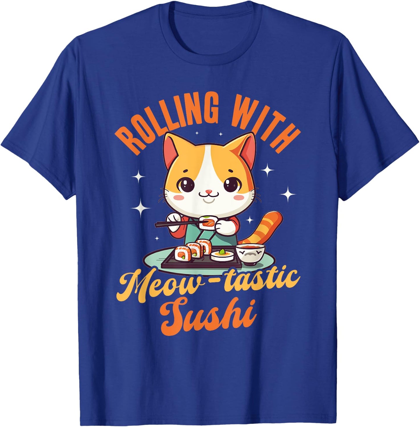 Sushi Roll Cat Neko Japanese Food Anime Kawaii Women Kids T-Shirt - T-Shirt | Royal