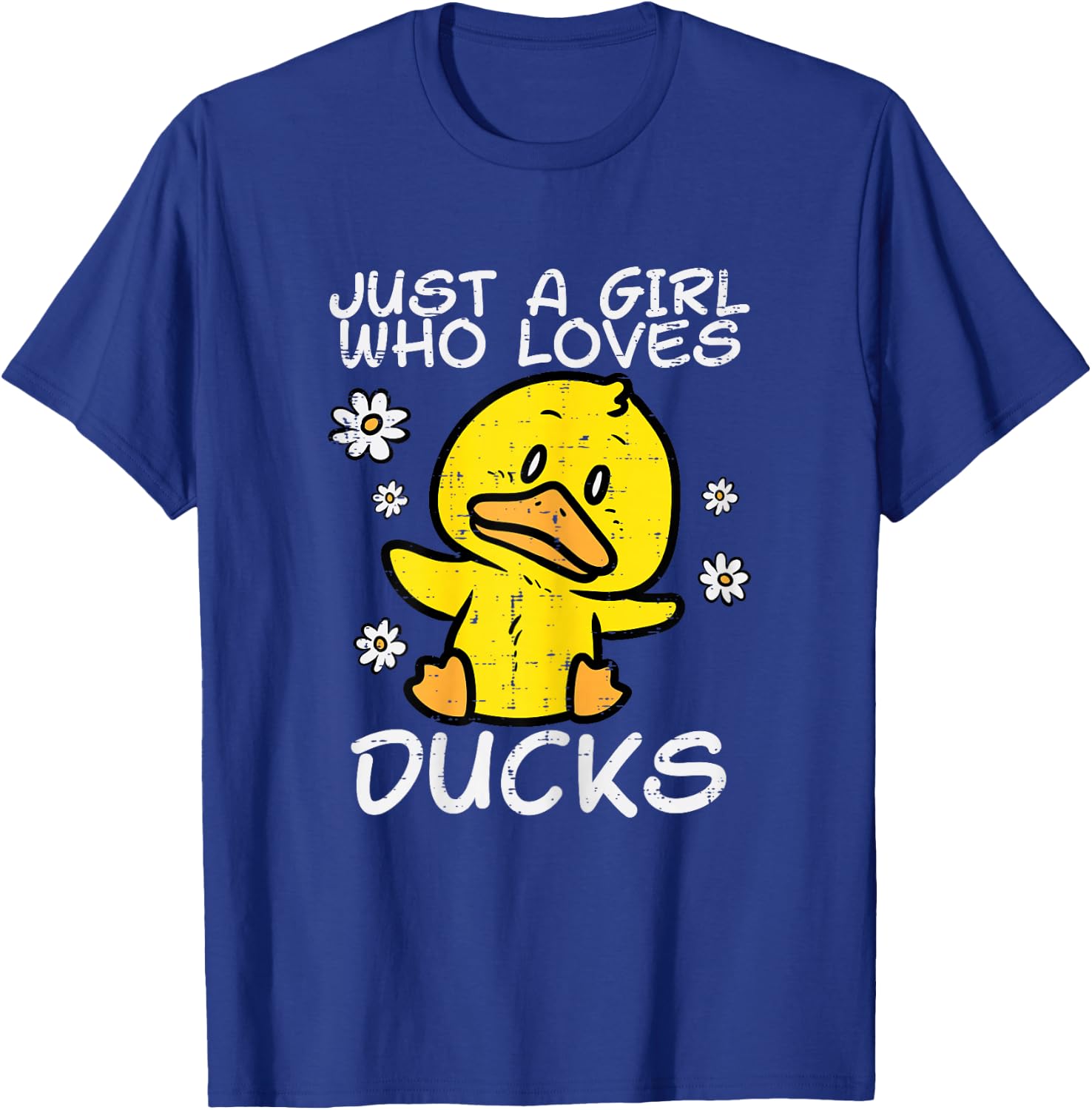 Just Girl Who Loves Ducks Cute Farm Animal Girls Kids Women T-Shirt - T-Shirt | Royal