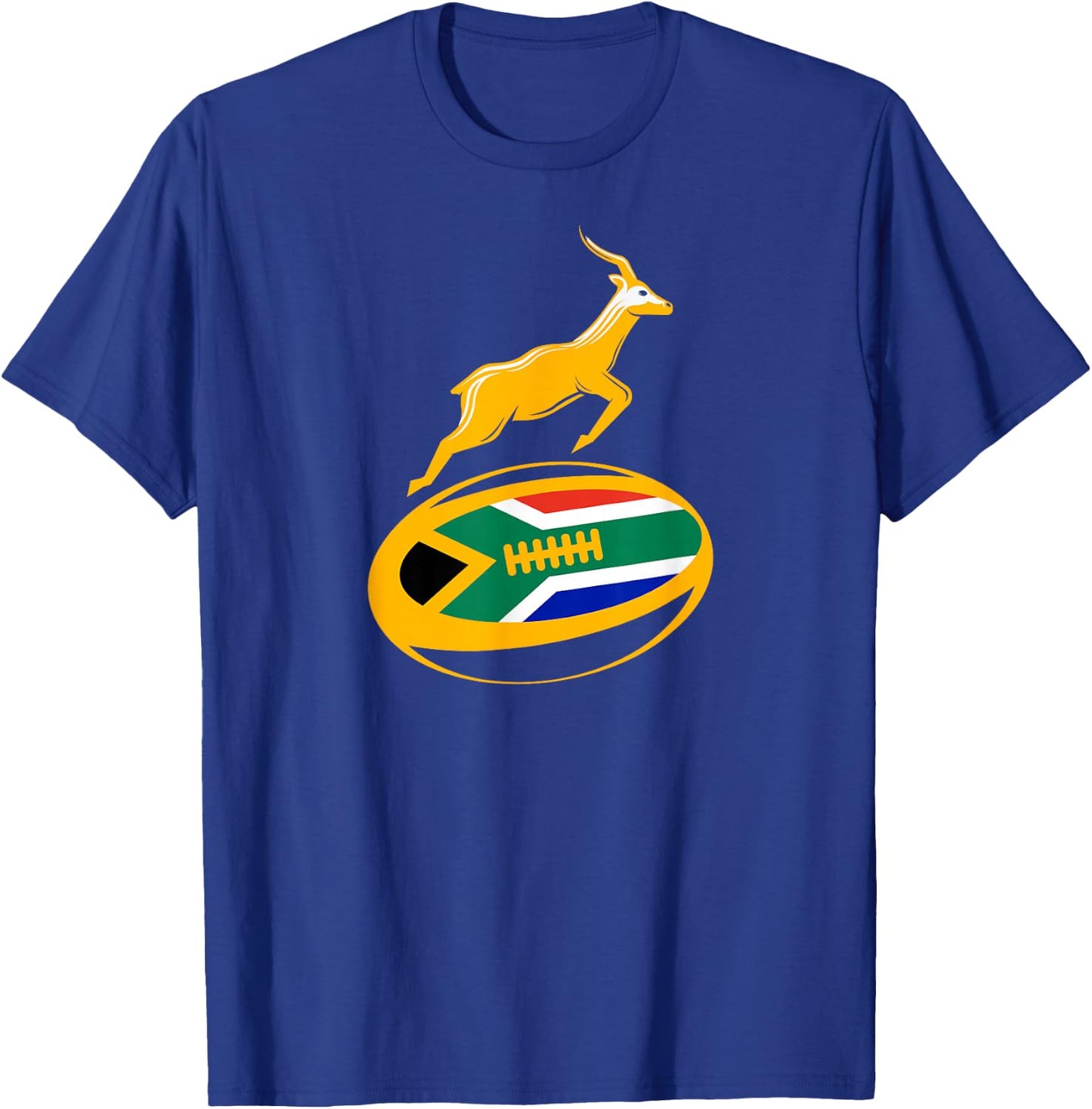 Springbok Rugbyball & Südafrikanische Flagge, Herren, Damen und Kinder T-Shirt - T-Shirt | Royal