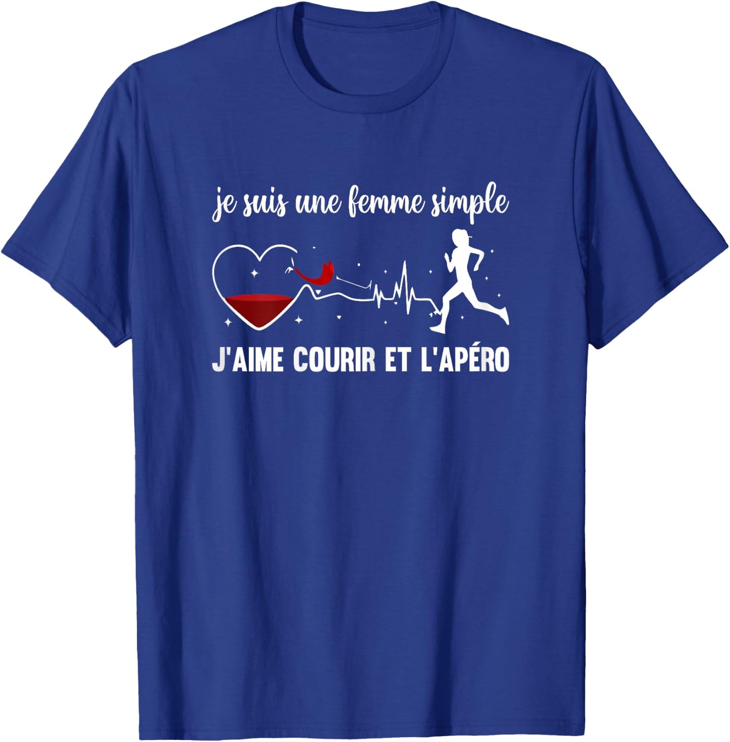 Women's Simple Gift Humor Running And Apero Sport Athletics , Black, Female X-Small T-Shirt - T-Shirt | Royal
