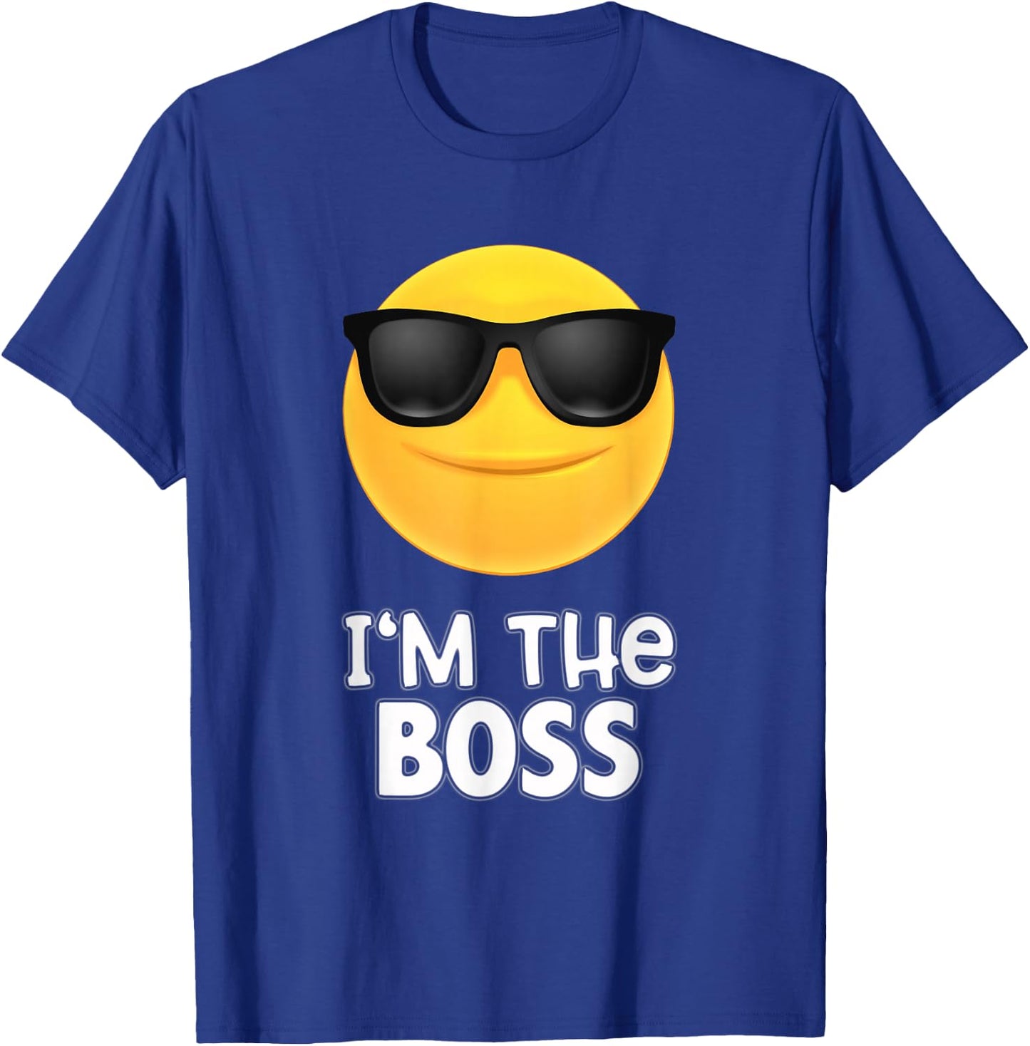 I'm The Boss Sunglasses Emoticon SHIRT - Kiss Face T-Shirt - T-Shirt | Royal