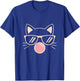Cute Cat Graphic Bubble Gum Cat Lover Cat Mom Cat Dad T-Shirt - T-Shirt | Royal