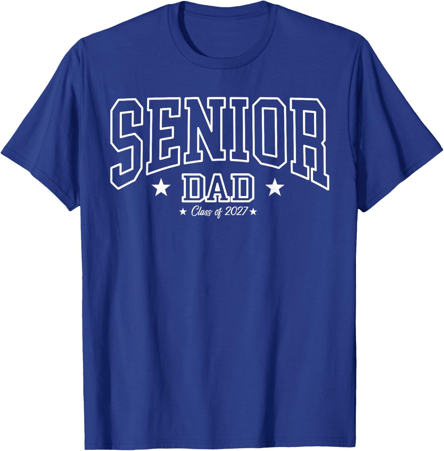 Senior Dad Class of 2027 Striped Graduate Father Graduation T-Shirt - T-Shirt | Royal