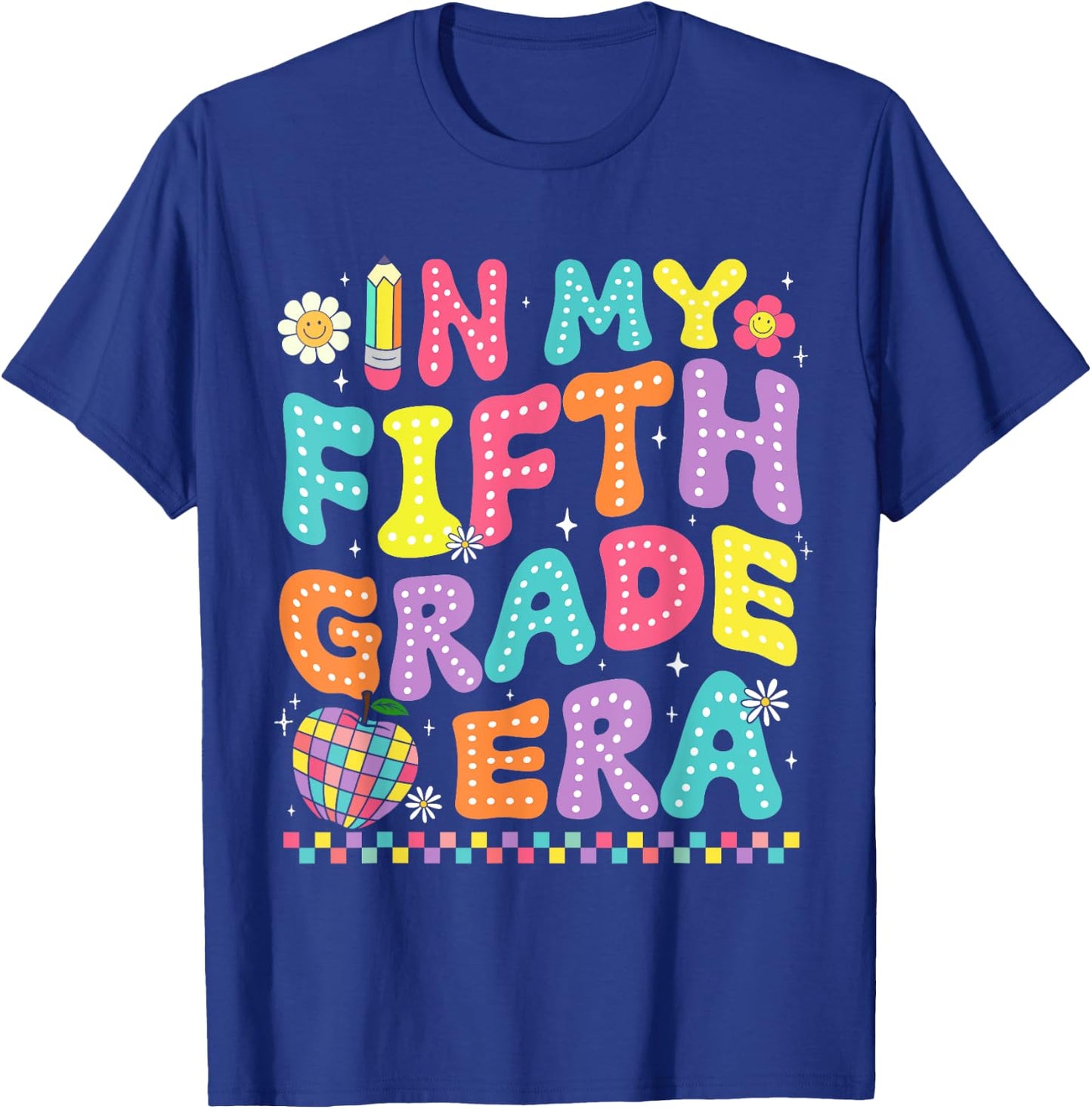 In My Fifth Grade Era Back To School Retro Groovy 5th Grade T-Shirt - T-Shirt | Royal