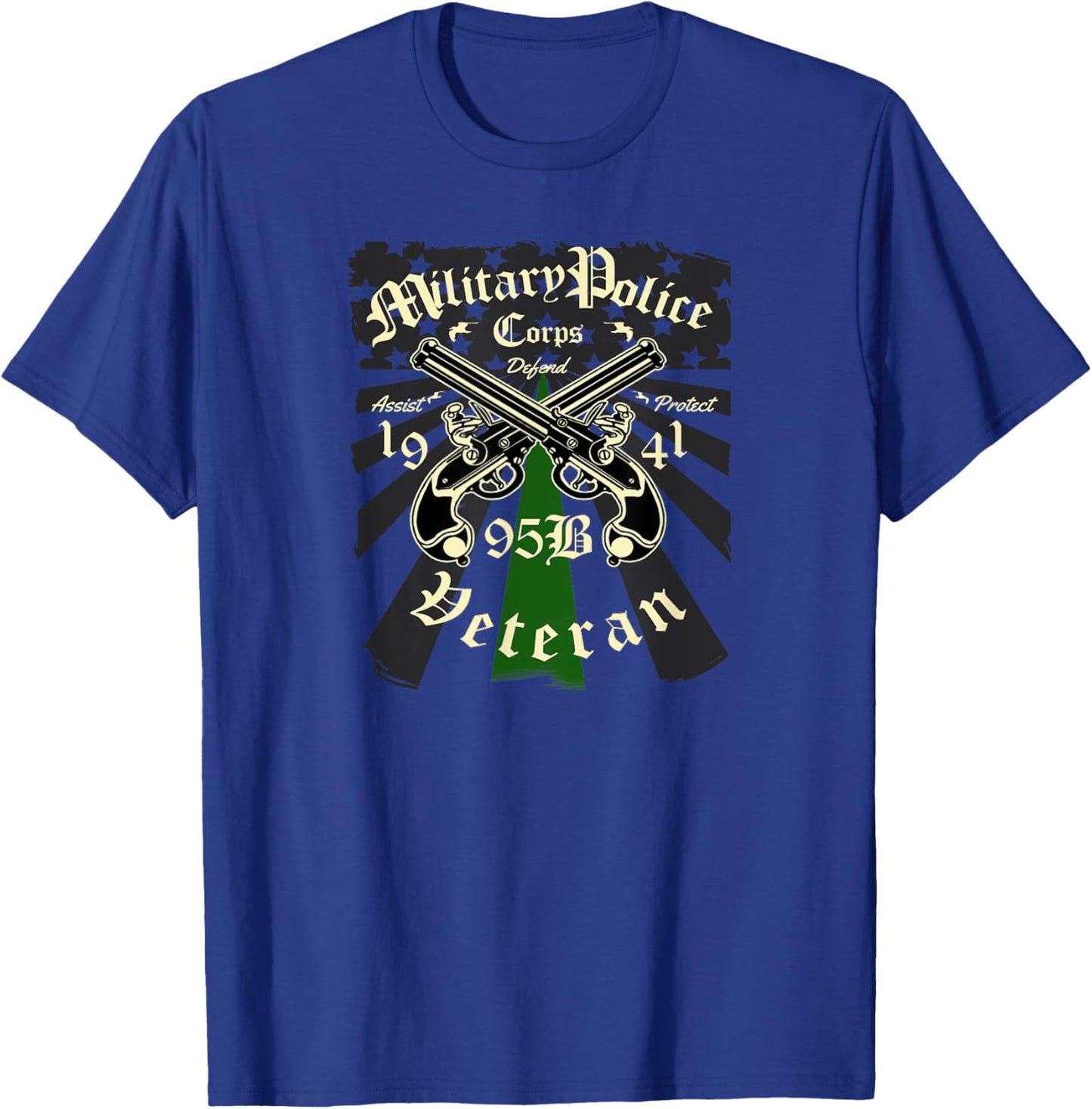95B Military Police Veteran Thin Green Line T-Shirt - T-Shirt | Royal