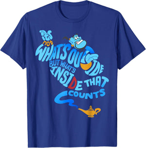 Disney Aladdin Genie Out Bottle Quote Graphic T-Shirt - T-Shirt | Royal