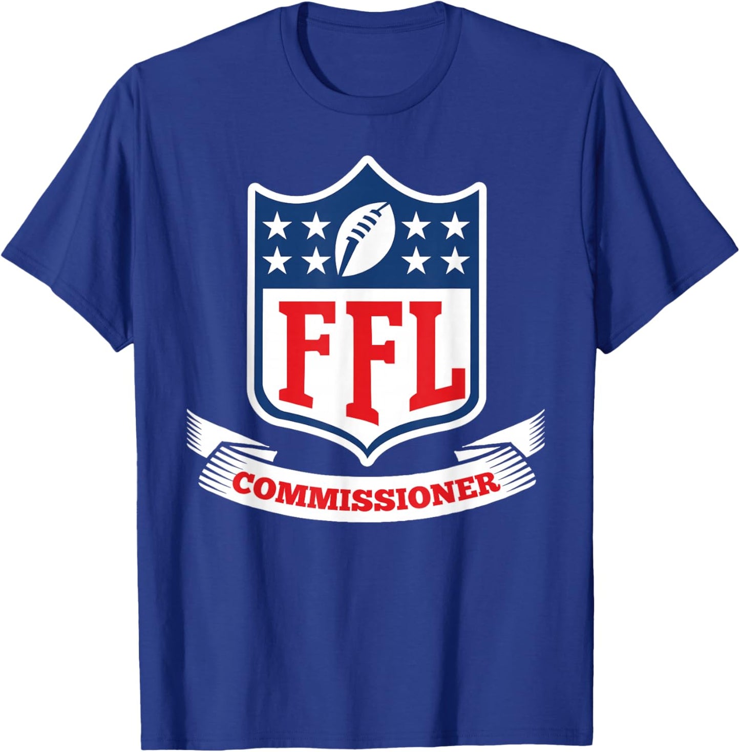 Draft Party Fantasy Football League Commissioner FFL Commish T-Shirt - T-Shirt | Royal
