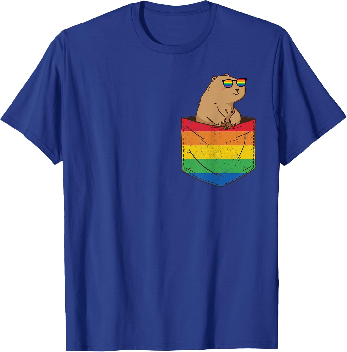 Lustige Taschen-Nager LGBT Tier Regenbogen Flagge Gay Pride T-Shirt - T-Shirt | Royal