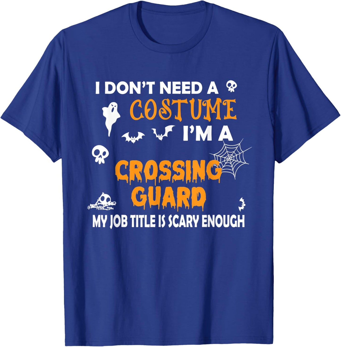 Lazy Halloween Costume - School Crossing Guard Halloween T-Shirt - T-Shirt | Royal