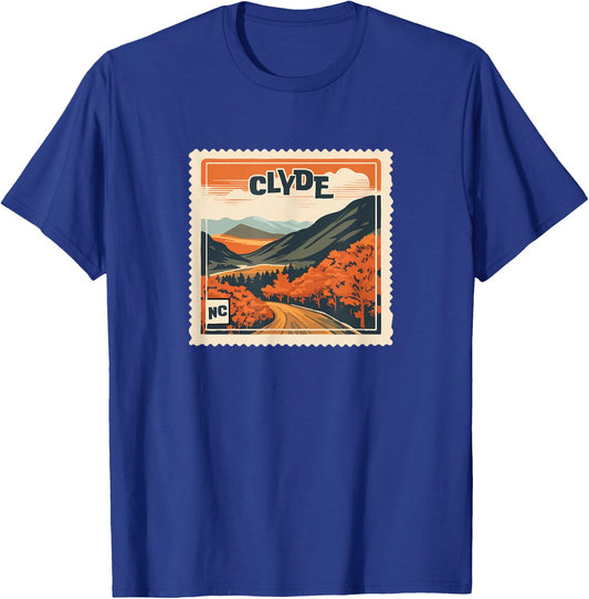 Clyde NC Mountain Clyde NC Travel Hiking Vacation T-Shirt - T-Shirt | Royal