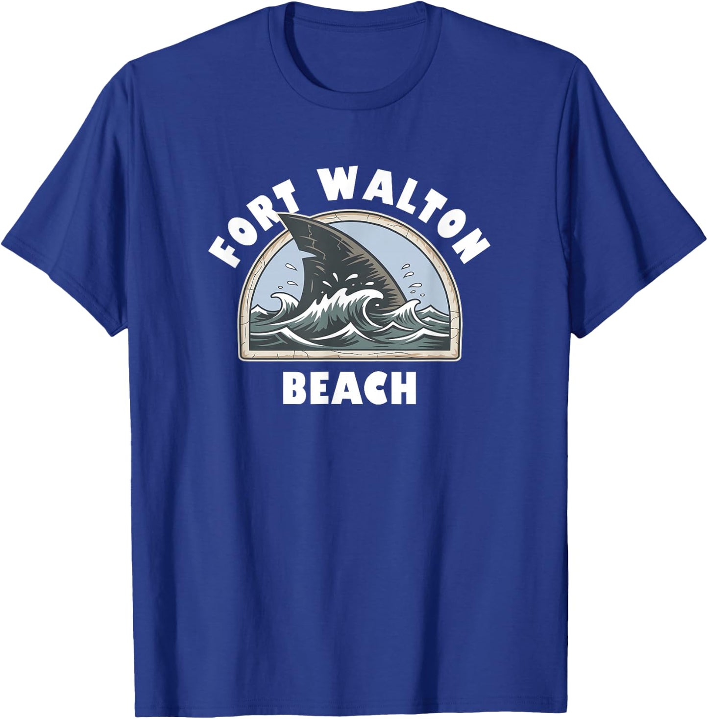 Fort Walton Beach Florida Vacation Shark Fin Souvenir T-Shirt - T-Shirt | Royal