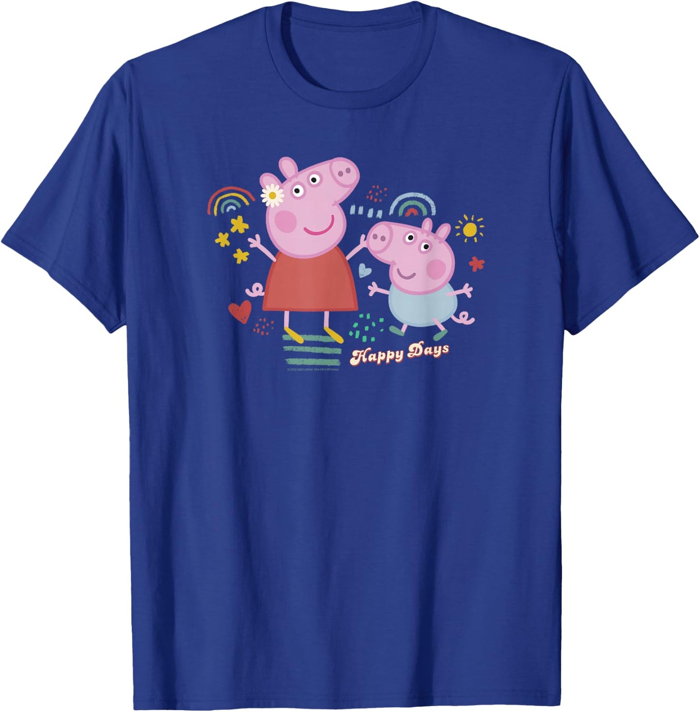 Peppa Pig -Kids Blue Cartoon , Small T-Shirt - T-Shirt | Royal
