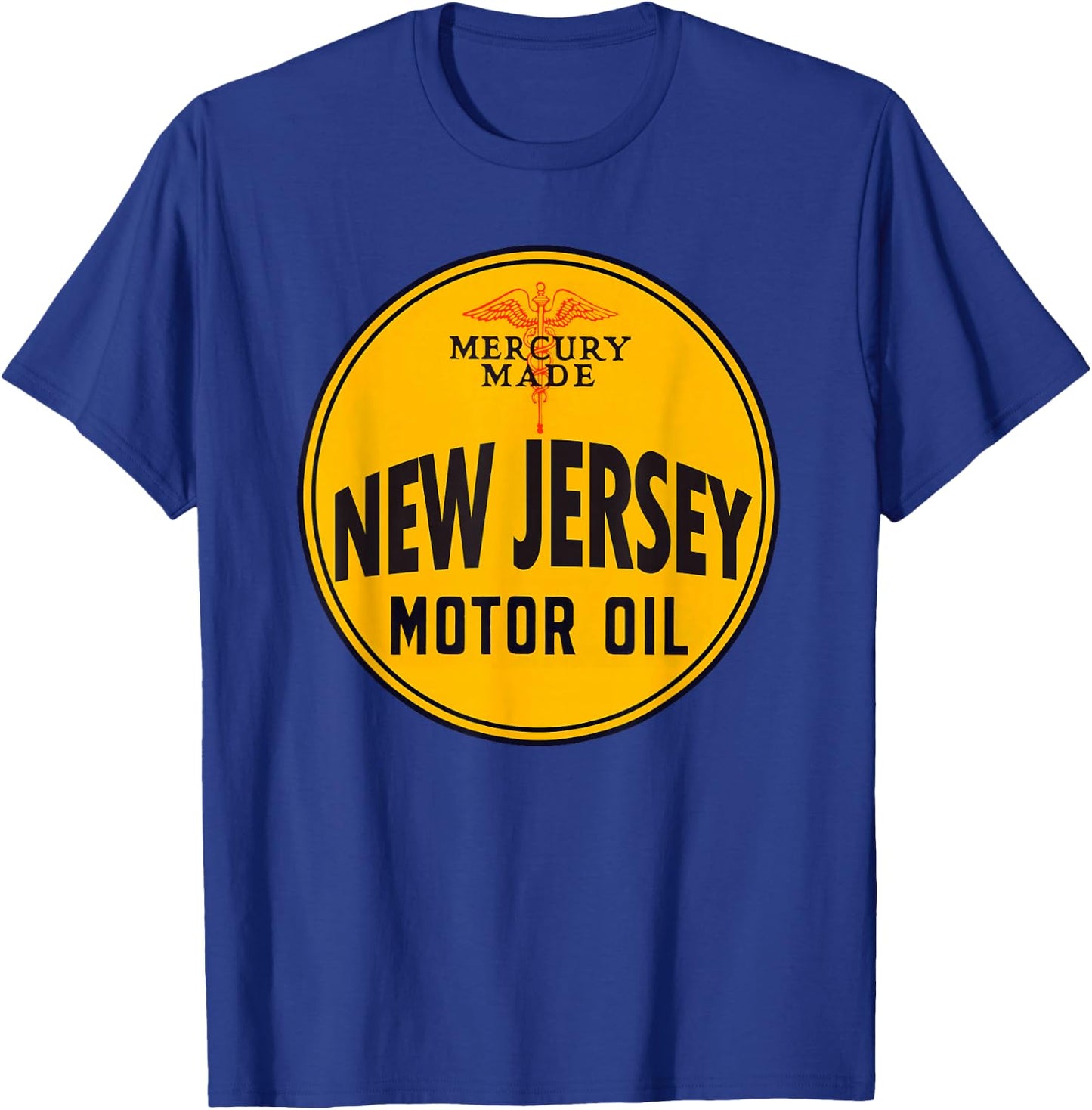 Retro Vintage Gas Station New Jersey Motor Oil Car Garage T-Shirt - T-Shirt | Royal