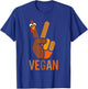 Funny Thanksgiving Shirts Women Men Peace Sign Turkey Vegan T-Shirt - T-Shirt | Royal