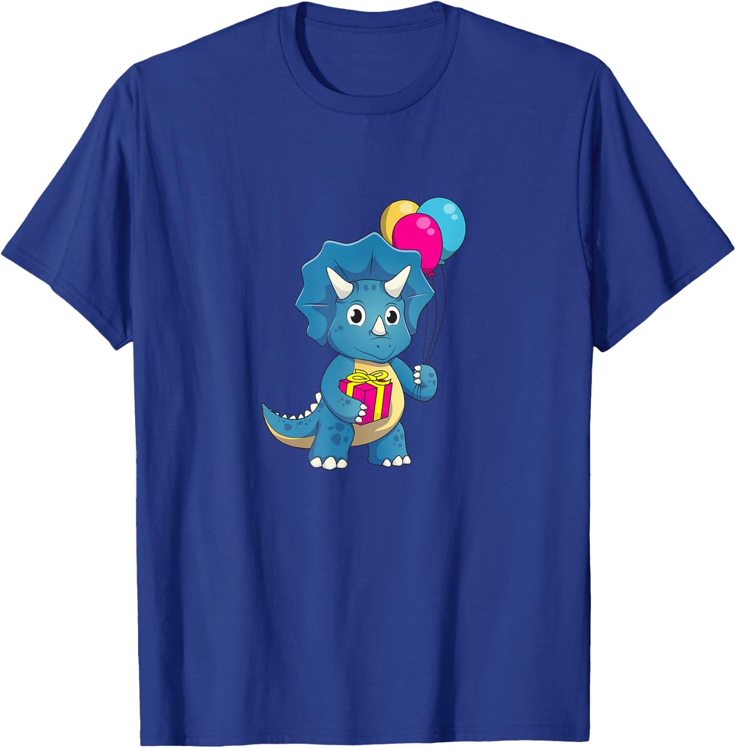 Cute Dinosaur Birthday party Triceratops T-Shirt - T-Shirt | Royal