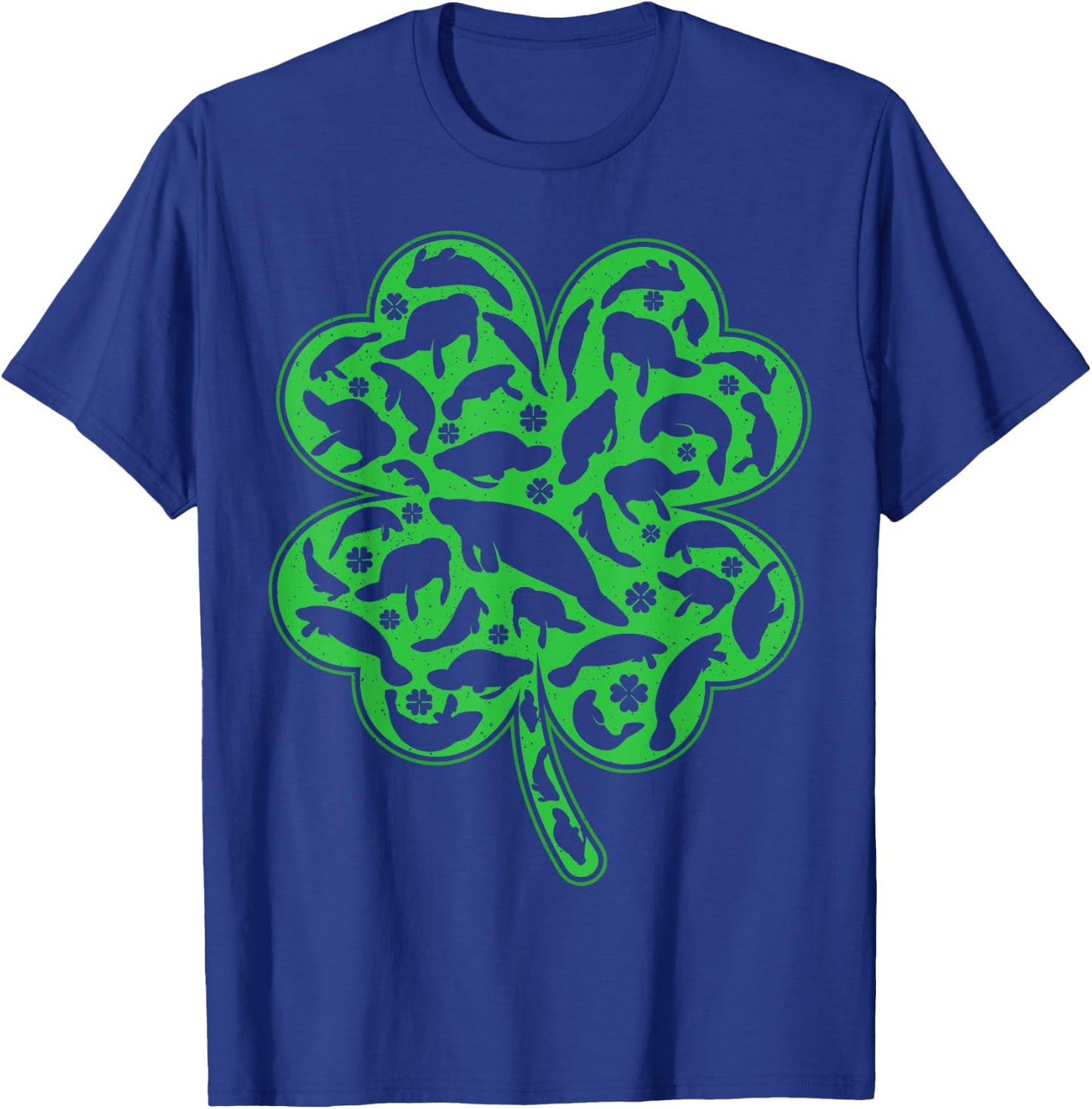 Luckiest Irish Shamrock Leaf Manatee St. Patrick's Day T-Shirt - T-Shirt | Royal