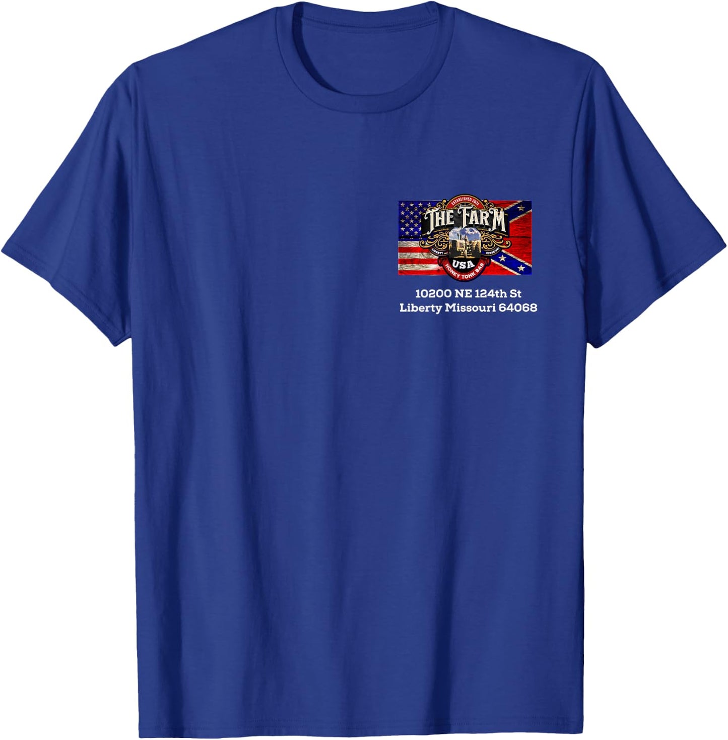 The Farm Liberty Missouri USA Bar Honky-tonk T-Shirt - T-Shirt | Royal