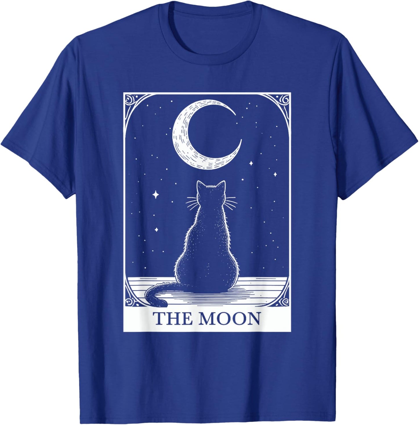 Tarot Card Vintage Crescent Moon Black Cat Mom Cat Lovers Women Kids T-Shirt - T-Shirt | Royal