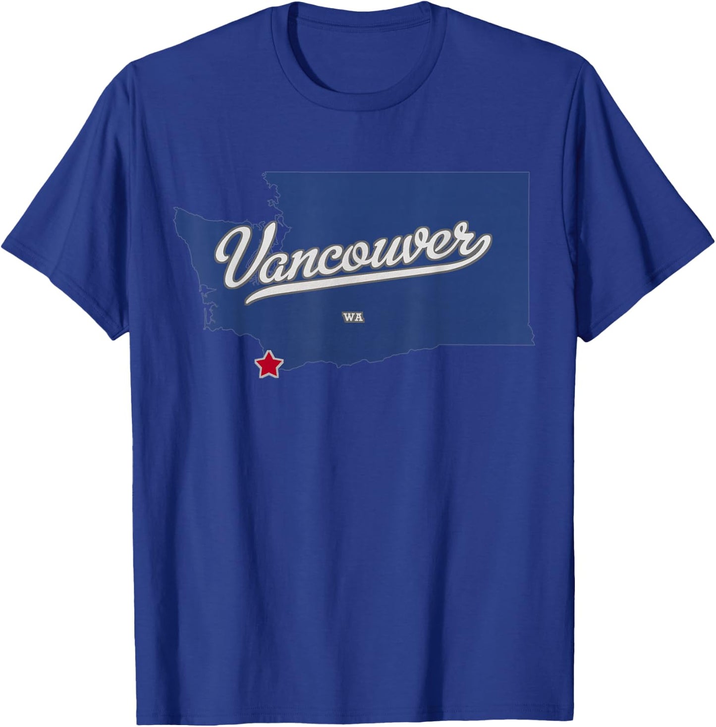Vancouver Washington WA Map T-Shirt - T-Shirt | Royal