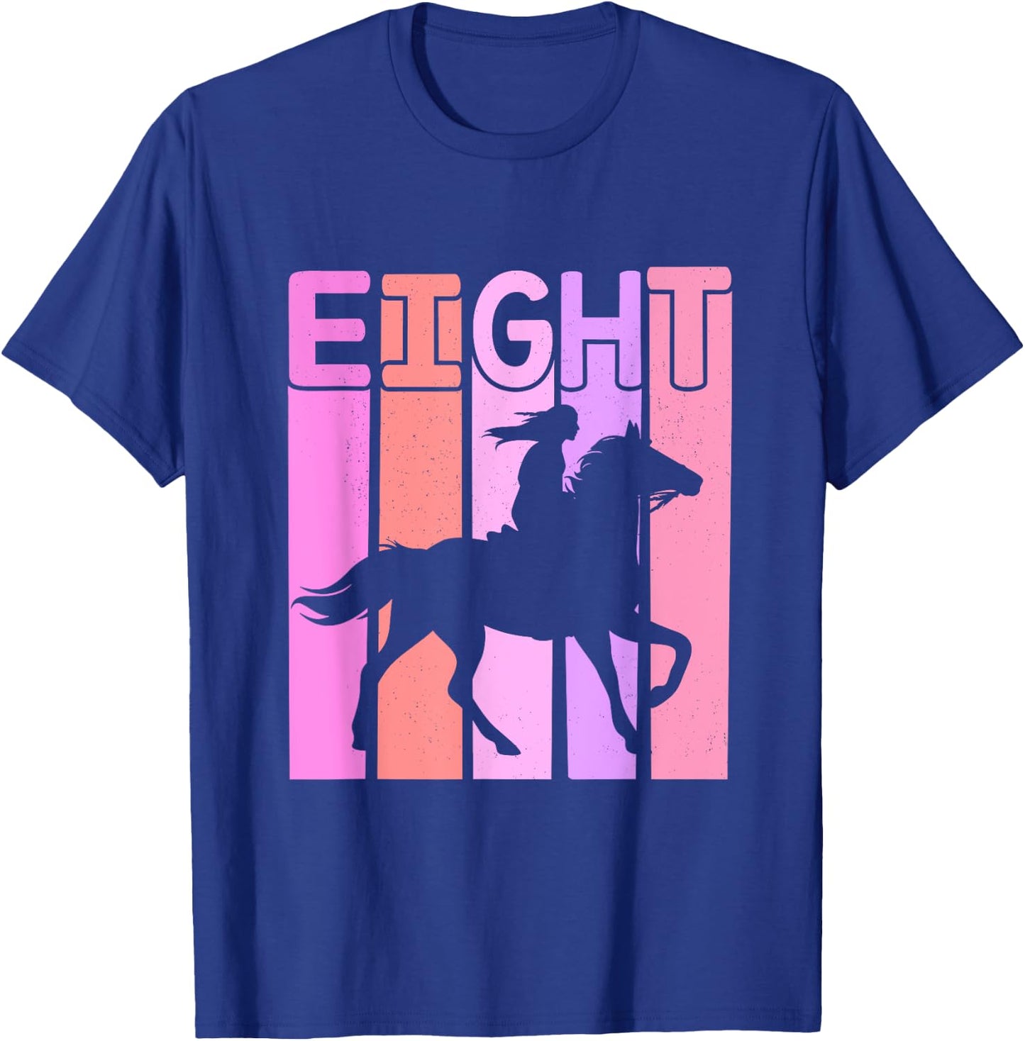 Horse Girl 8th Birthday Horseback Riding 8 Year Old T-Shirt - T-Shirt | Royal