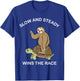 Sloth riding Turtle - slow and steady wins the race - Funny T-Shirt - T-Shirt | Royal