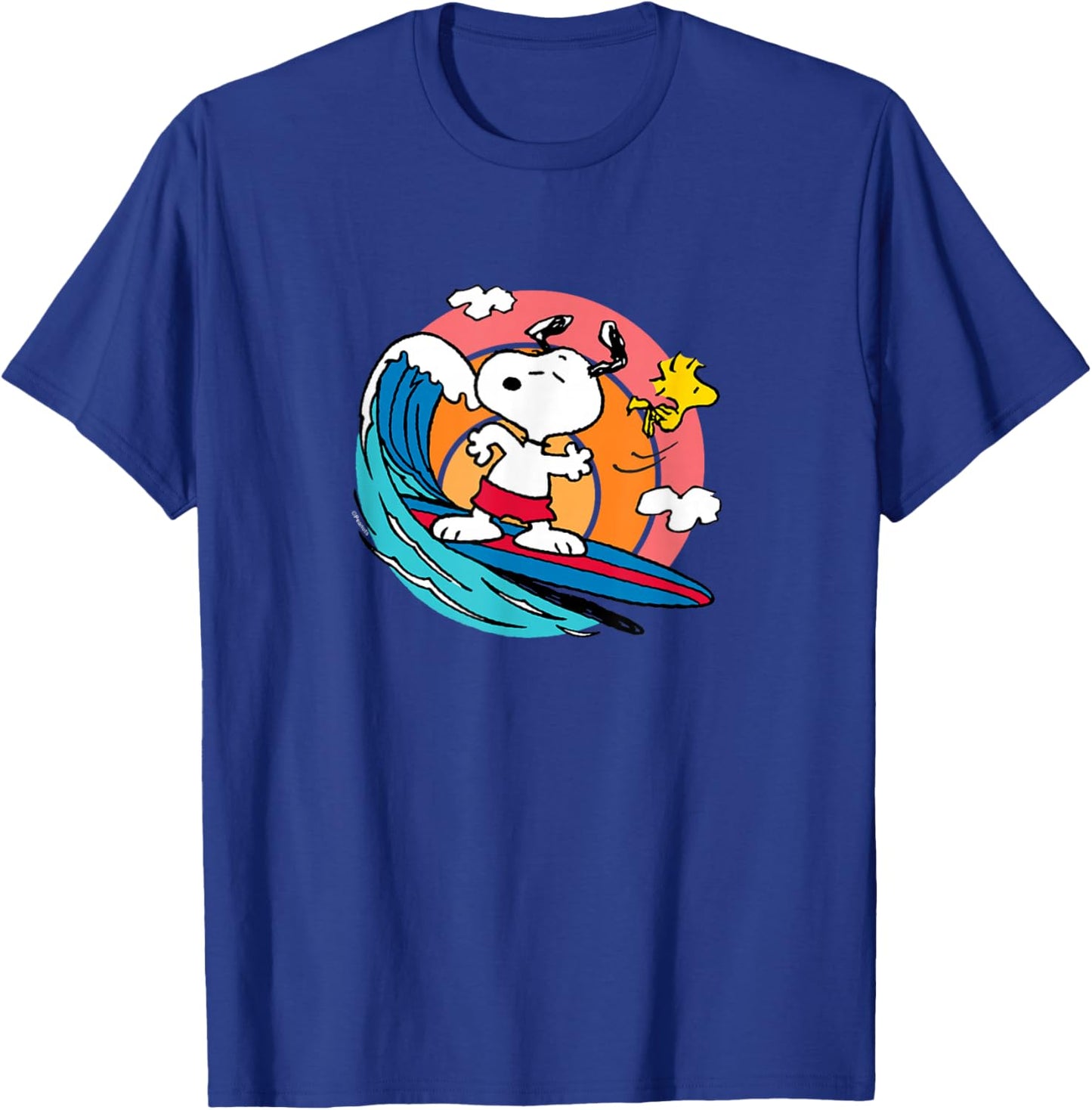 Peanuts - Snoopy Woodstock Surf , blue T-Shirt - T-Shirt | Royal