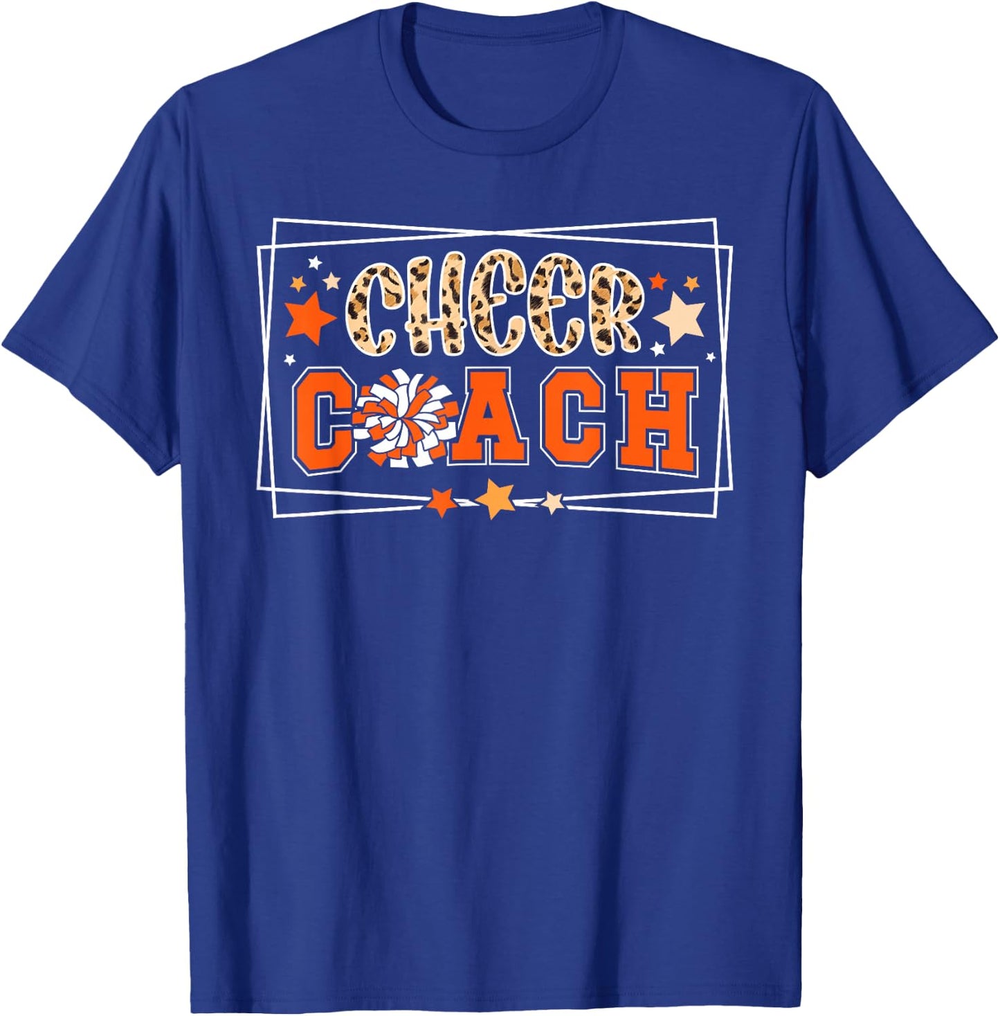 Cheer Coach Leopard Cheerleading Coach Cheerleader Coach T-Shirt - T-Shirt | Royal