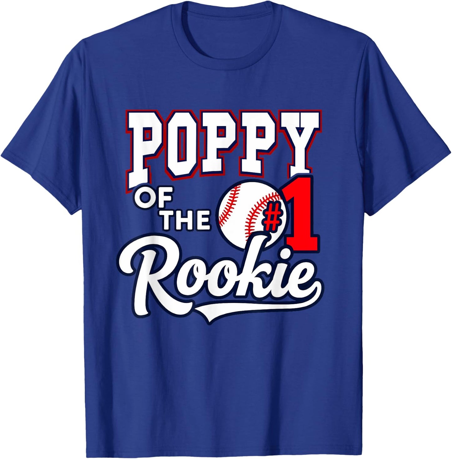Retro Grandpa Poppy Of The Number 1 Rookie Baseball T-Shirt - T-Shirt | Royal