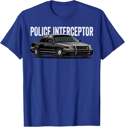 Police Interceptor Crown Vic Patrol Auto T-Shirt - T-Shirt | Royal