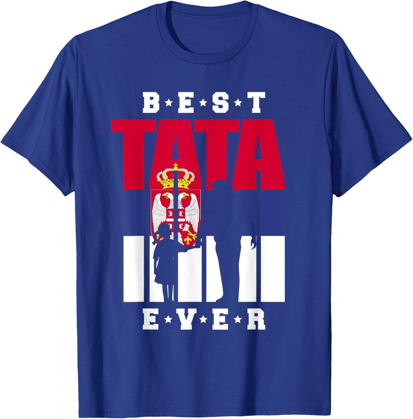 Tata Serbien Flagge Papa Serbischer Vater mit Tochter T-Shirt - T-Shirt | Royal