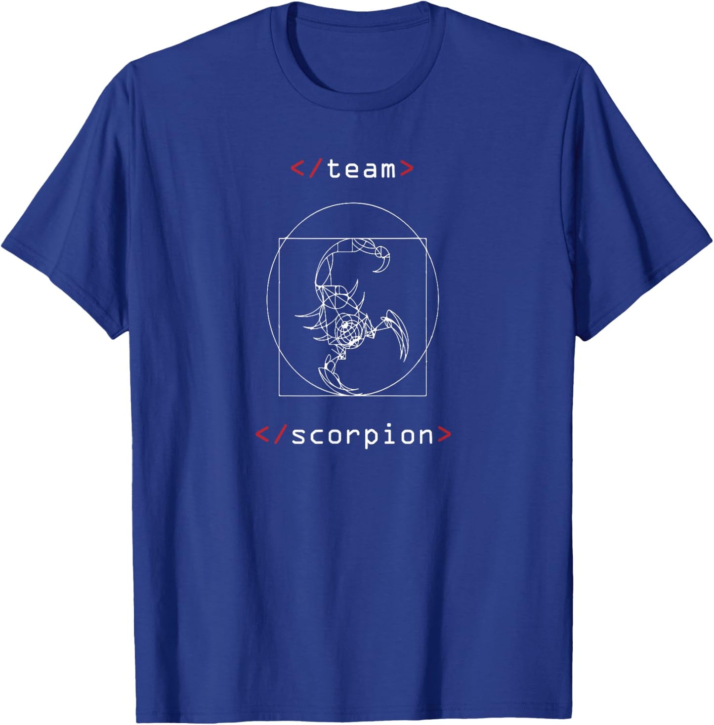 Team Scorpion Da Vinci Vitruvian Man Scorpion T-Shirt - T-Shirt | Royal