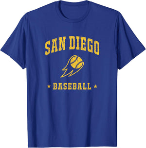 San Diego Baseball Vintage Gameday Retro Baseball Lover T-Shirt - T-Shirt | Royal