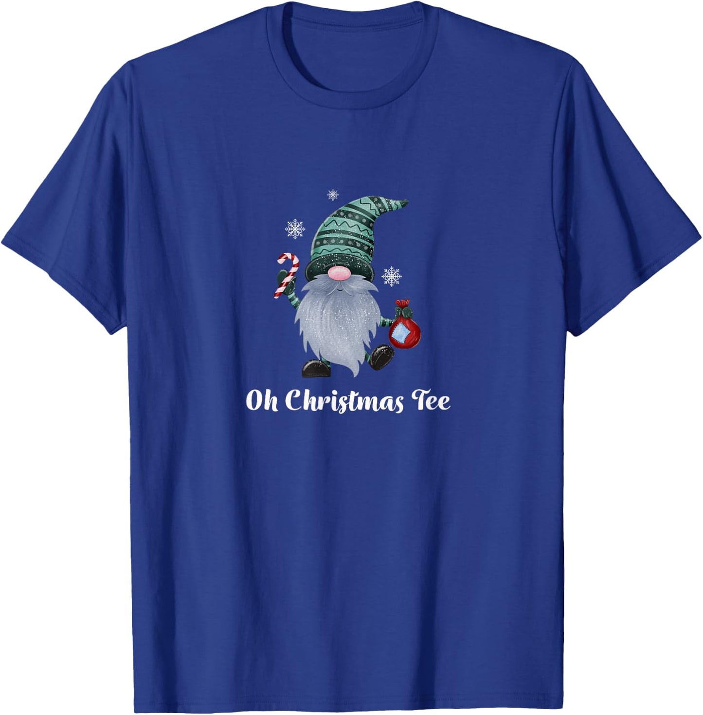 Oh Christmas Gnome Candy Cane Joyful T-Shirt - T-Shirt | Royal