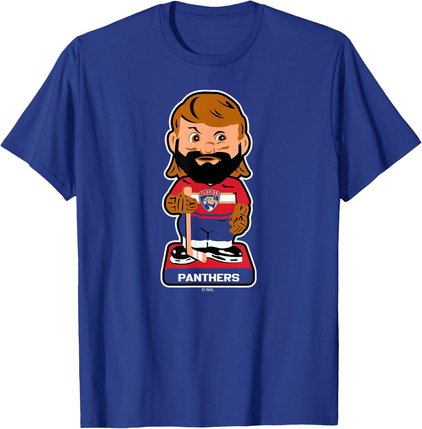 Florida Panthers Bobblehead Navy Officially Licensed T-Shirt - T-Shirt | Royal