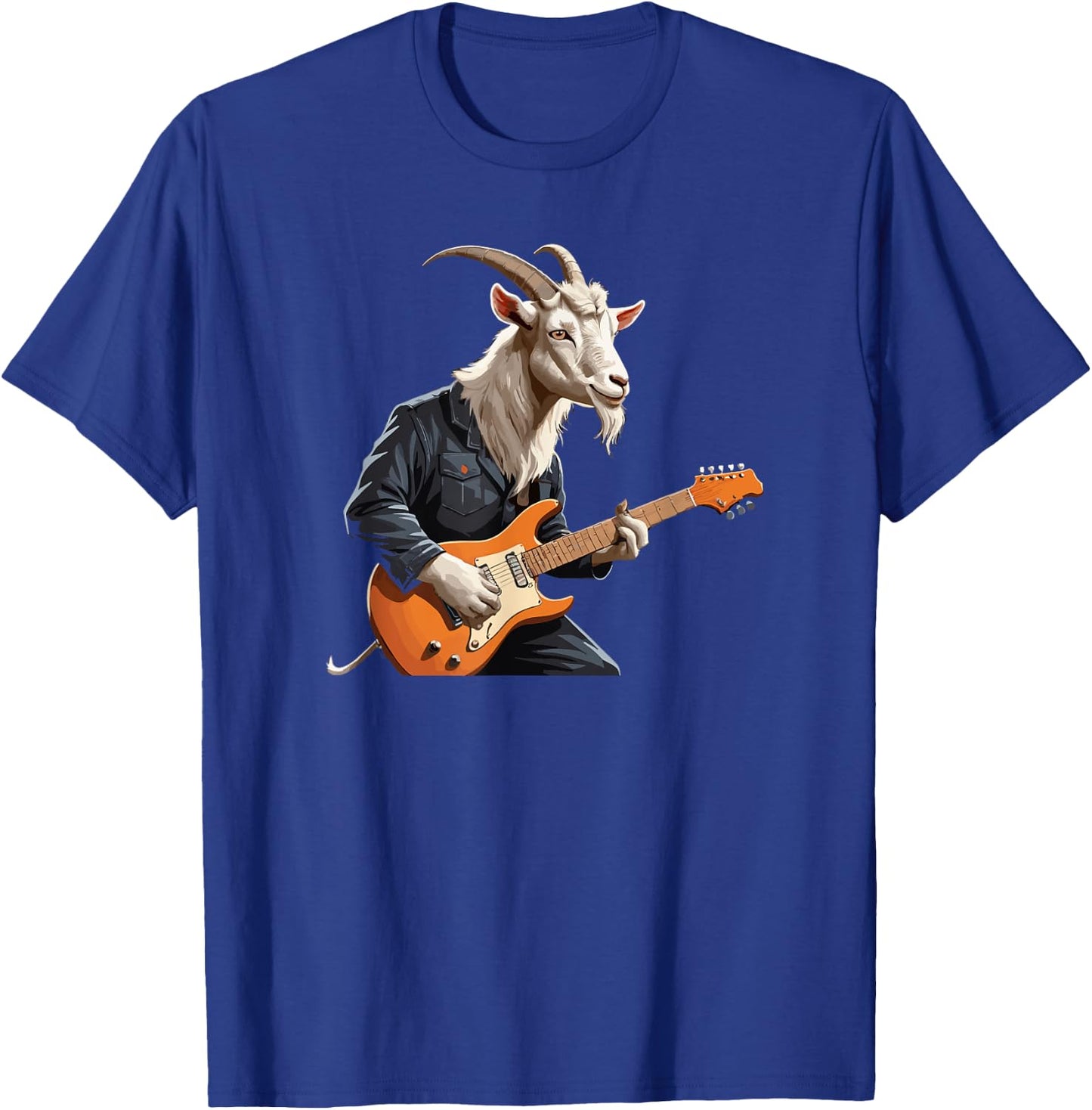 Goat playing Electric Guitar, Goat Guitarist T-Shirt - T-Shirt | Royal