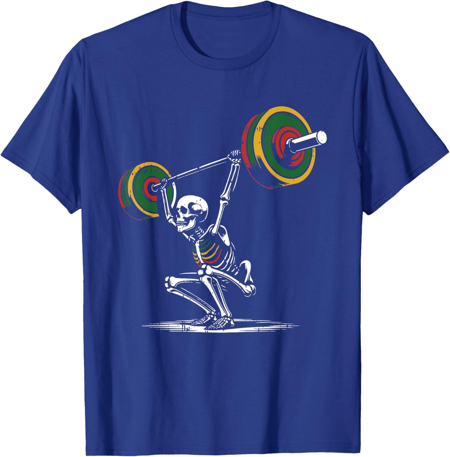 Skeleton Lifting Fathers Day Gym Workout Dad Papa Men T-Shirt - T-Shirt | Royal