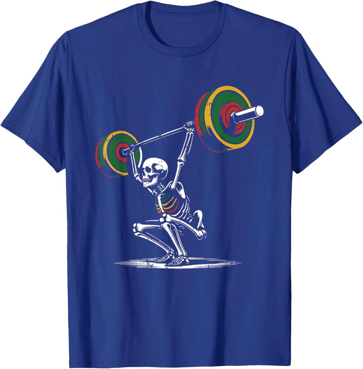 Skeleton Lifting Fathers Day Gym Workout Dad Papa Men T-Shirt - T-Shirt | Royal